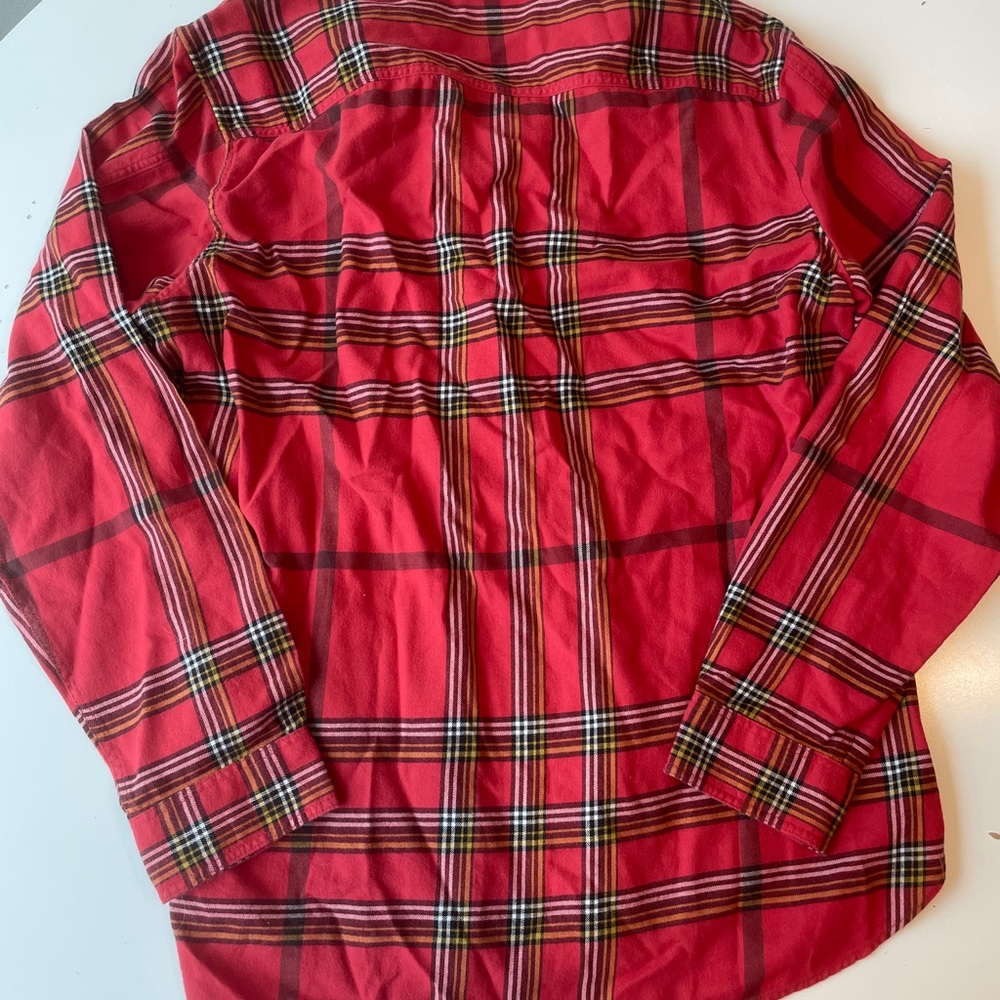 Burberry Brit red Christmas plaid flannel shirt
